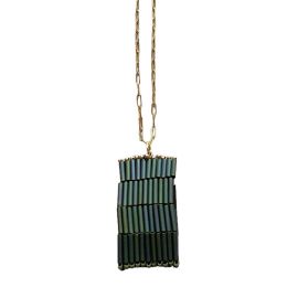 Trecy Bleich Rice Stack Necklace Moss